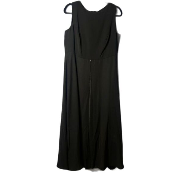Adrianna Papell Black Evening Dress w/ White Pants Underneath Split Front Sz 16W - Picture 1 of 11